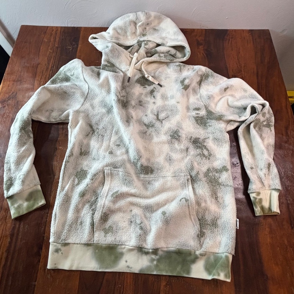 Feat Blanket Hoodie Sage Green‎ Tie Dye Fleece Sweatshirt Womens Medium
